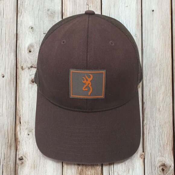 Browning Mesh Snapback Cap Trucker Baseball Hunter Border Buckmark Logo Patch - Picture 1 of 14